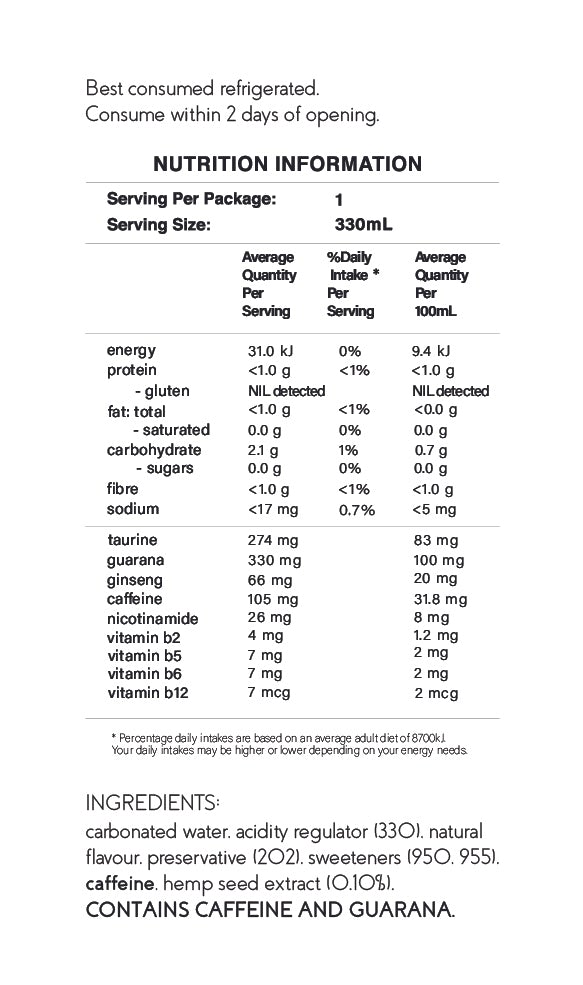 Plus Hemp Energy Drink 330ml