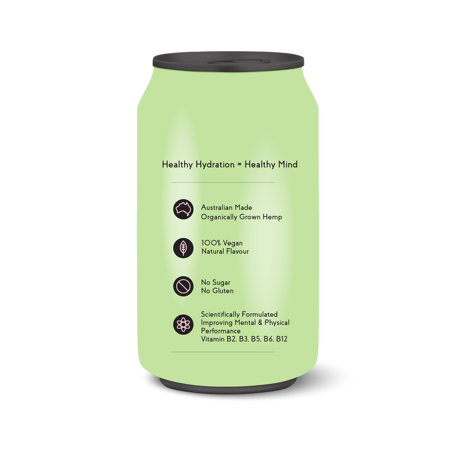 Plus Hemp Hydrate Sparkling Vitamin Water Lemon & Lime 330ml