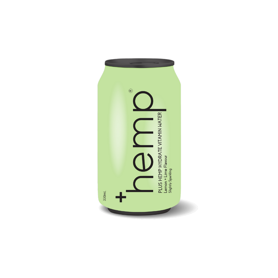 Plus Hemp Hydrate Sparkling Vitamin Water Lemon & Lime 330ml